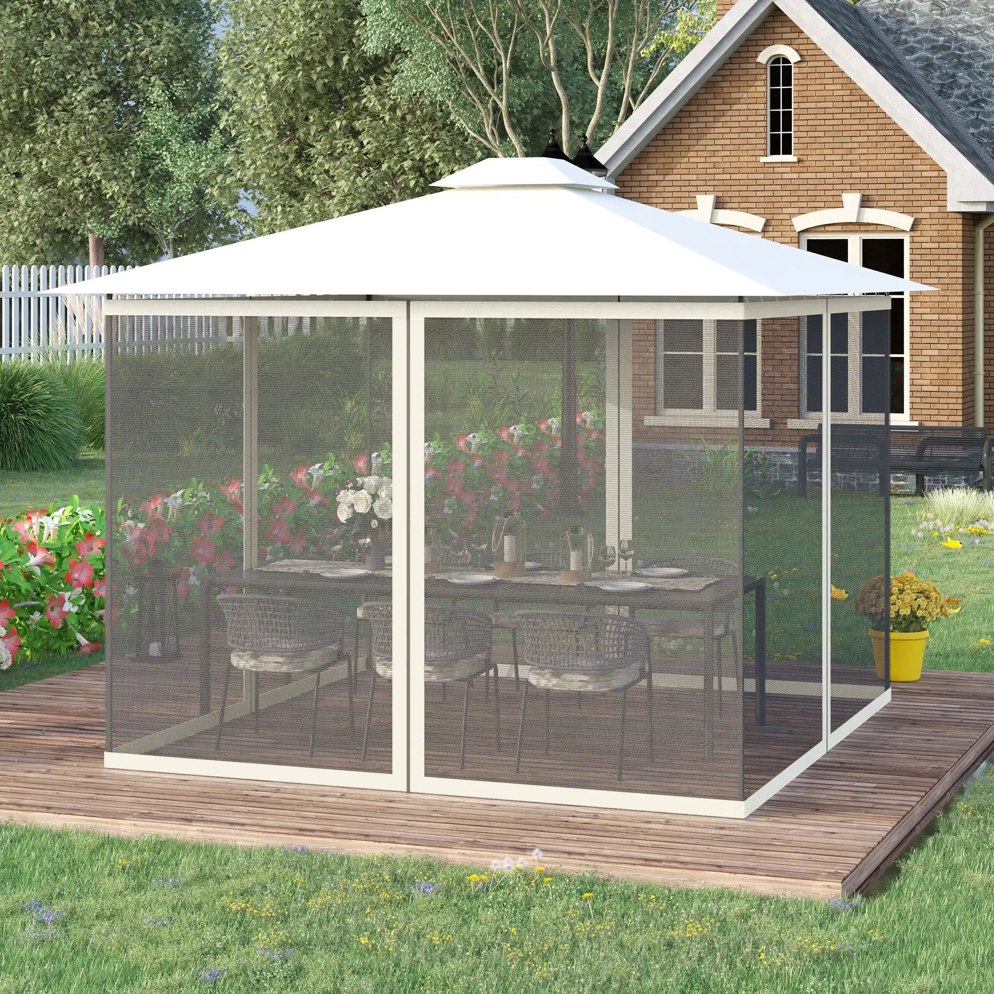 Replacement Mosquito Netting, 10' x 10', Black, White Gazebos at Gallery Canada