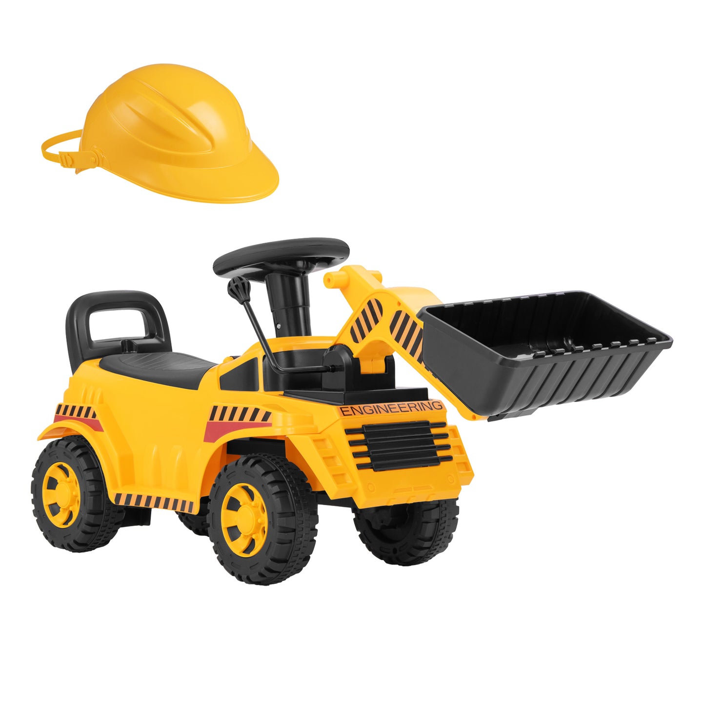 Excavator Digger Toy, Adjustable Bucket, Yellow Push & Pedal Ride On Toys at Gallery Canada