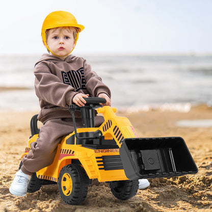 Excavator Digger Toy, Adjustable Bucket, Yellow Push & Pedal Ride On Toys at Gallery Canada