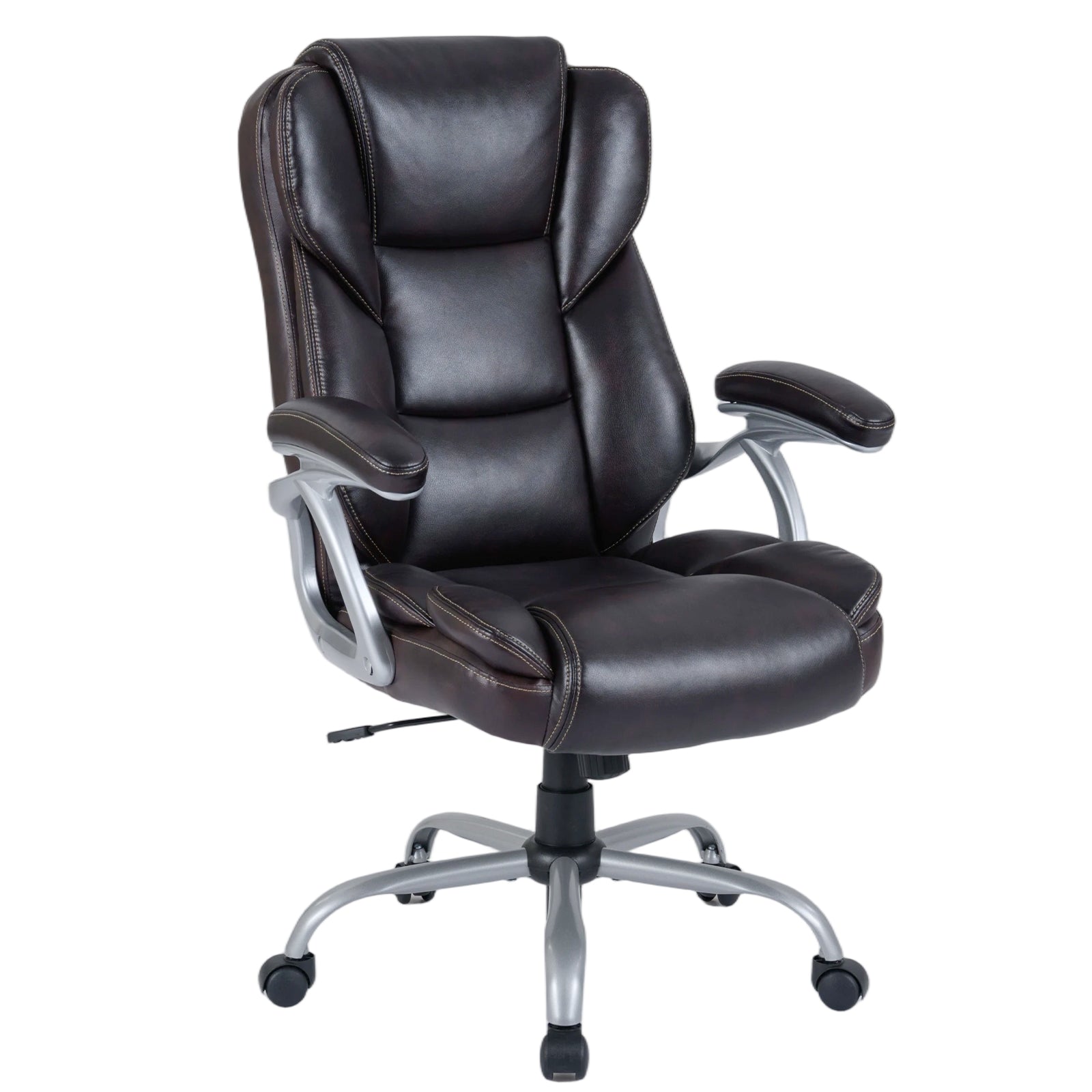 Executive Office Chair Leather Ergonomic Computer Desk Chair with Padded Seat and Armrests, Brown Executive Chairs Brown at Gallery Canada