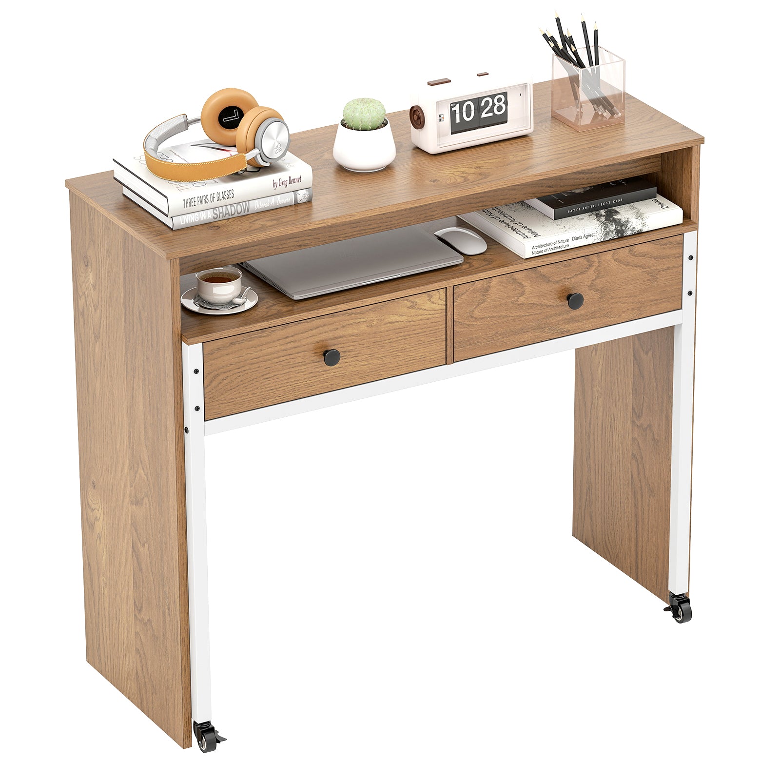 Extendable Computer Desk, Pull Out Secondary Desk, Natural Office Desks at Gallery Canada