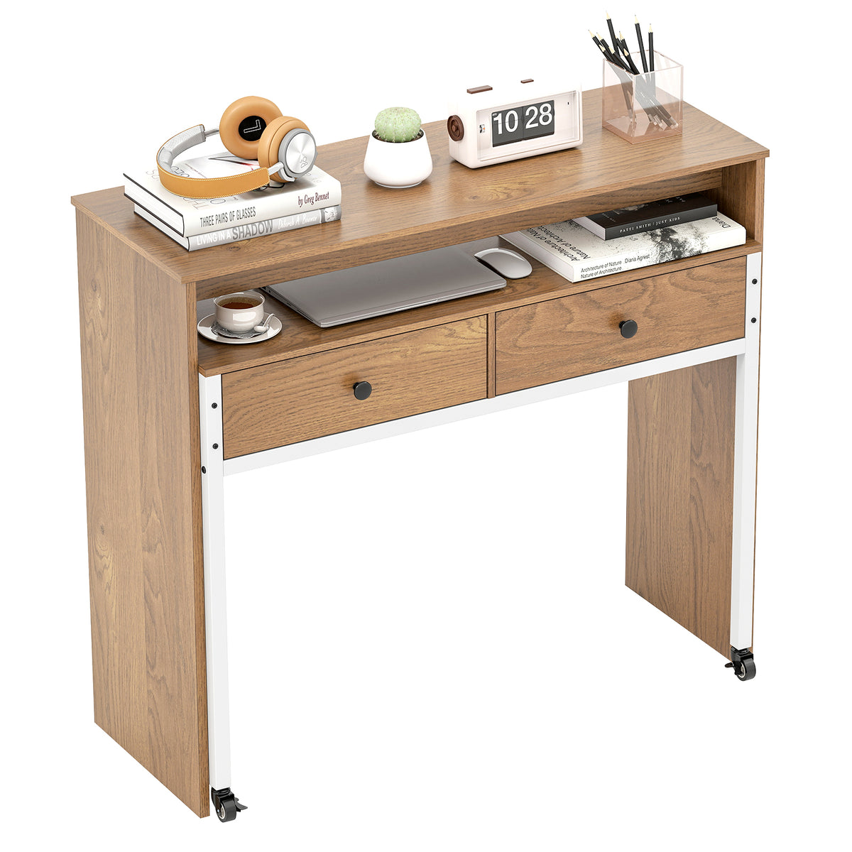 Extendable Computer Desk, Pull Out Secondary Desk, Natural Office Desks at Gallery Canada