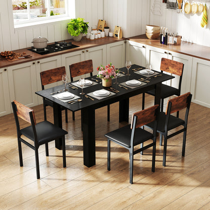 Extendable Dining Table, 47"-62", For 4-8 People, Black Dining Tables at Gallery Canada