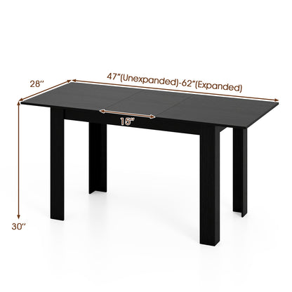 Extendable Dining Table, 47"-62", For 4-8 People, Black Dining Tables at Gallery Canada