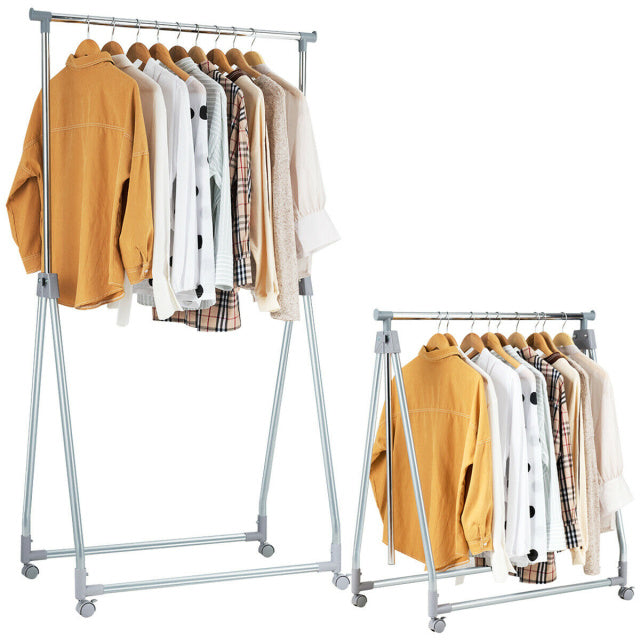 Extendable Foldable Heavy Duty Clothing Rack, Silver Clothing & Closet Storage Silver at Gallery Canada