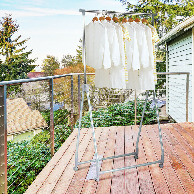 Extendable Foldable Heavy Duty Clothing Rack, Silver Clothing & Closet Storage at Gallery Canada