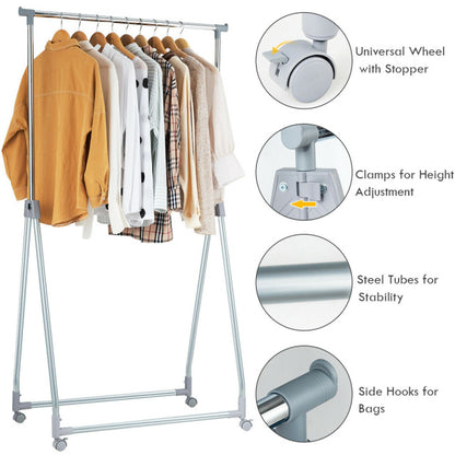 Extendable Foldable Heavy Duty Clothing Rack, Silver Clothing & Closet Storage at Gallery Canada
