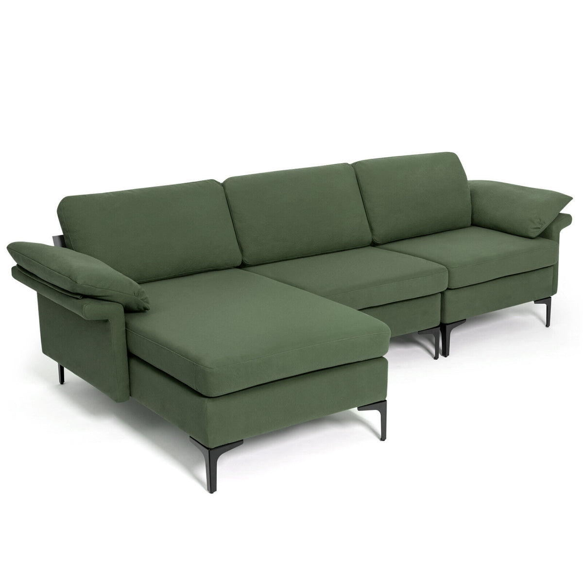 Modular L-Shaped Sectional Sofa, Extra Large, Army Green Sofas & Loveseats at Gallery Canada
