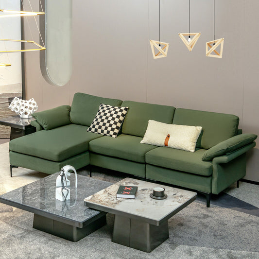 Modular L-Shaped Sectional Sofa, Extra Large, Army Green Sofas & Loveseats Army Green at Gallery Canada