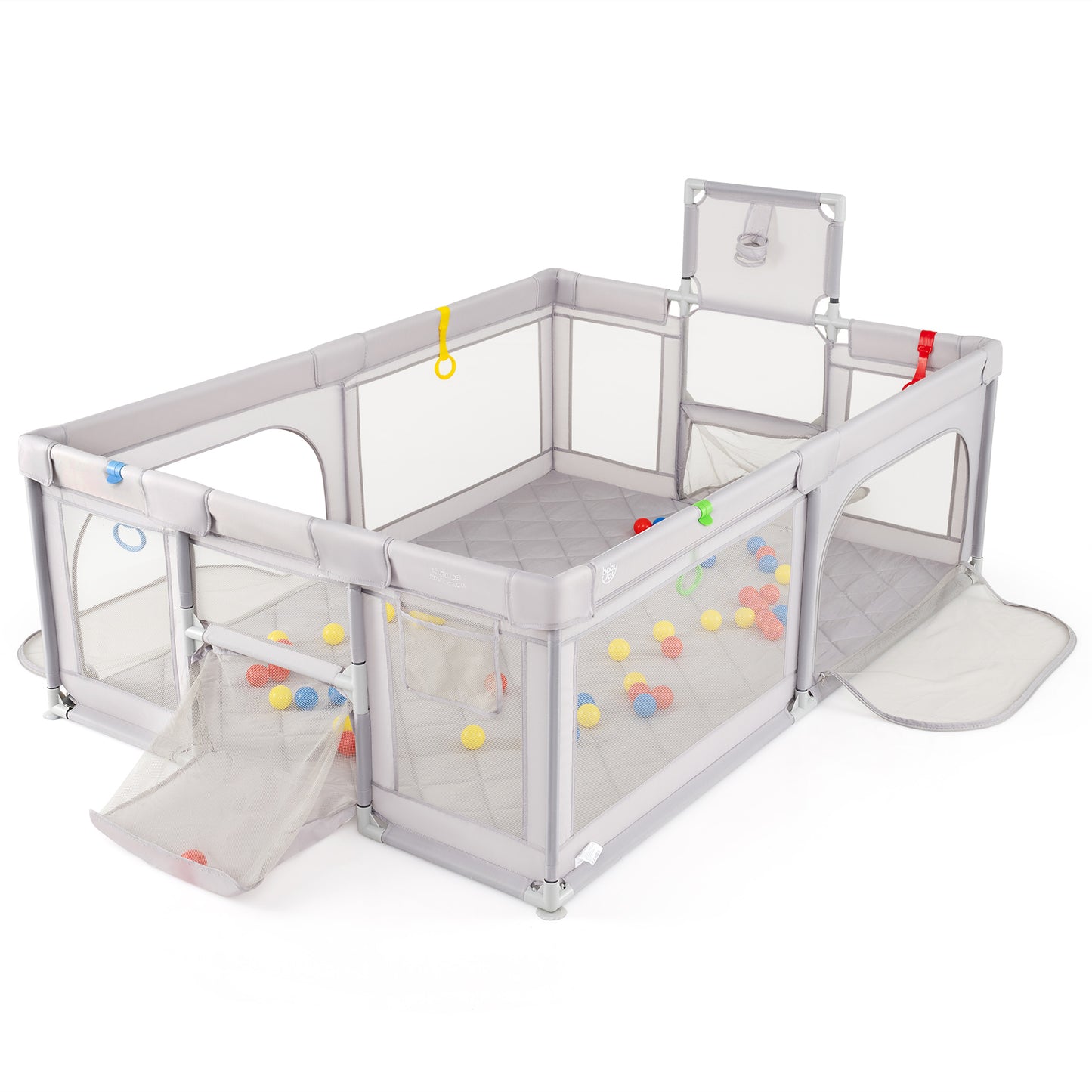 Extra Large Playpen With Basketball Hoop, Light Gray Baby Playpen & Playards Light Gray at Gallery Canada