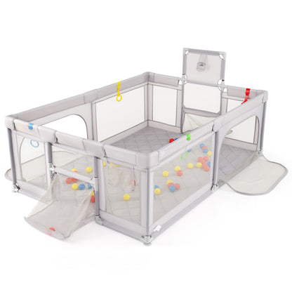 Extra Large Playpen With Basketball Hoop, Light Gray Baby Playpen & Playards at Gallery Canada