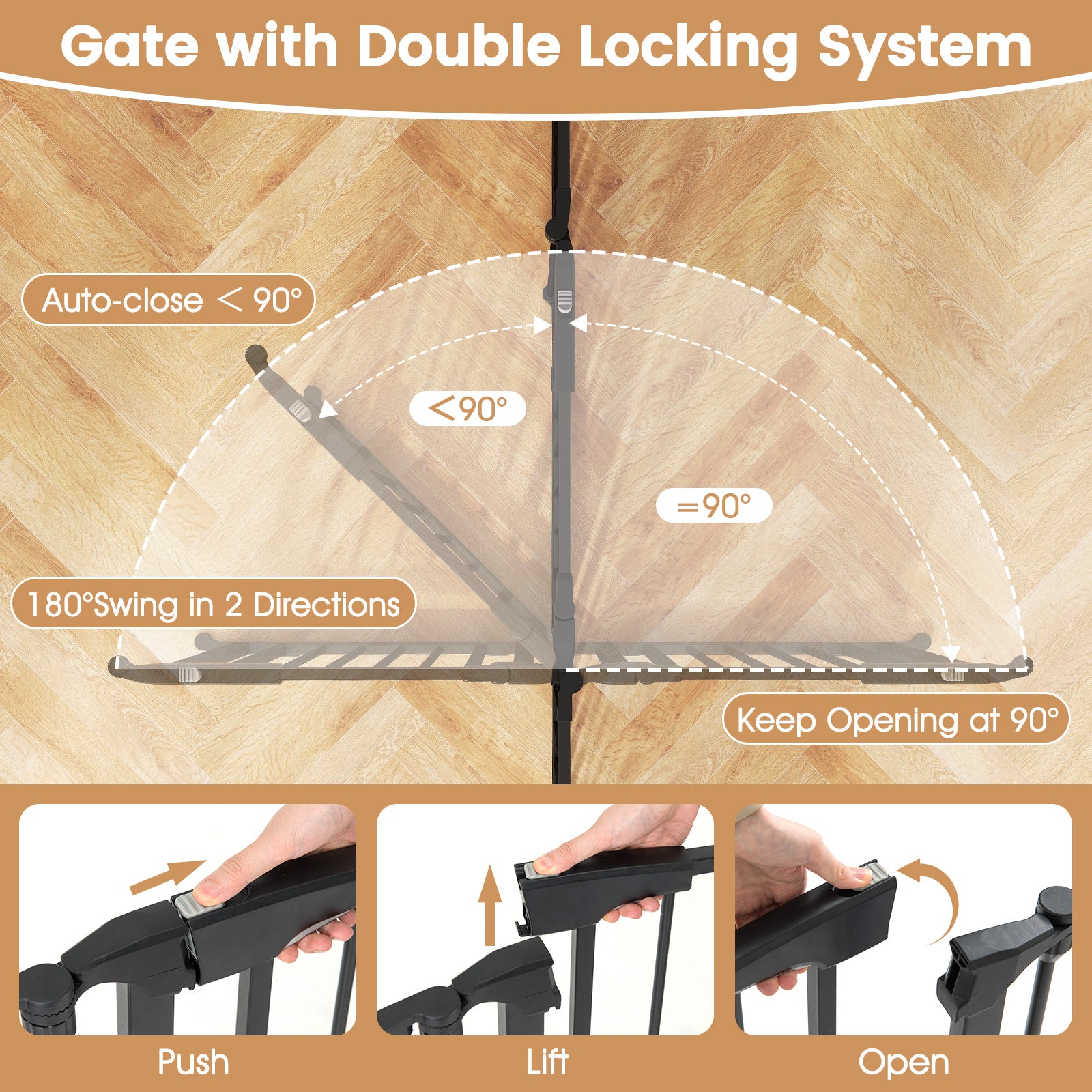 Extra Wide Baby Gate Fits 34.5-154
