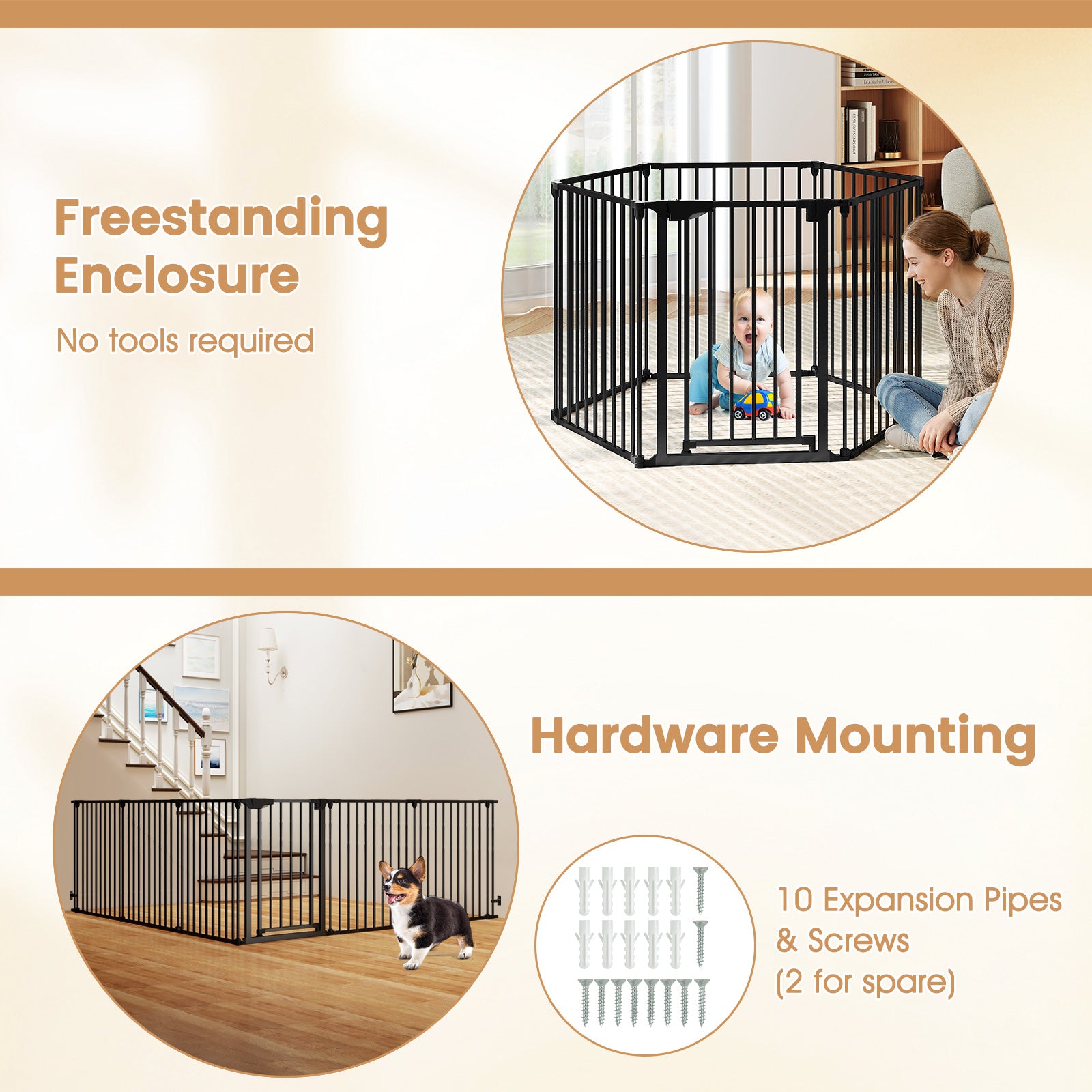 Extra Wide Baby Gate Fits 34.5-154