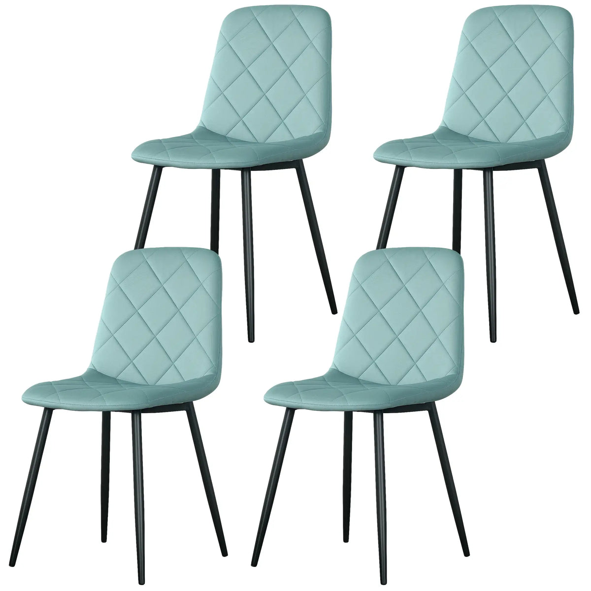 Upholstered Dining Chairs Set of 4, Steel Legs, Modern Kitchen Chair, Green Dining Chairs at Gallery Canada