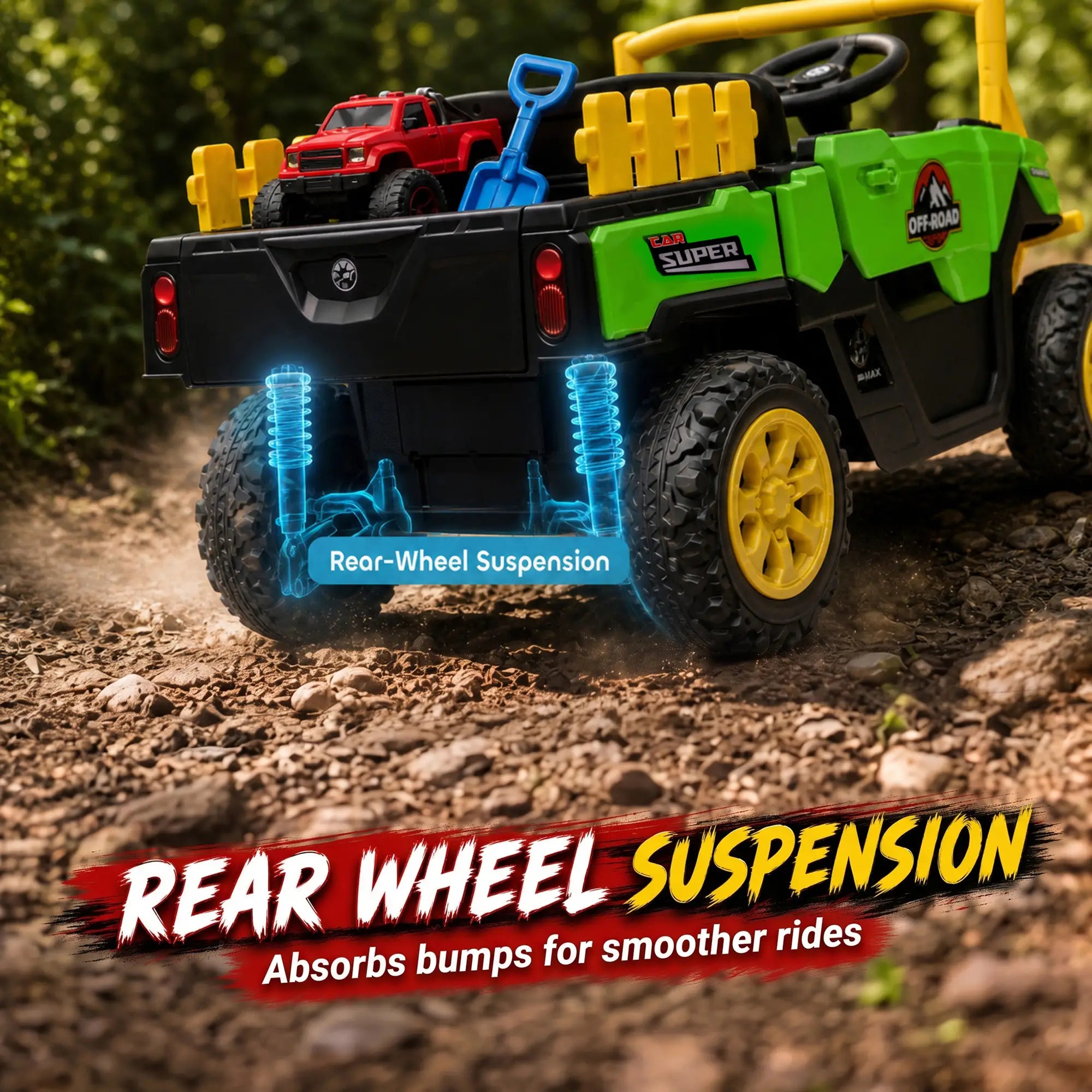 12V Kids Ride On Electric Tractor, Remote Control, Dual Motors, Green Electric Toy Cars at Gallery Canada
