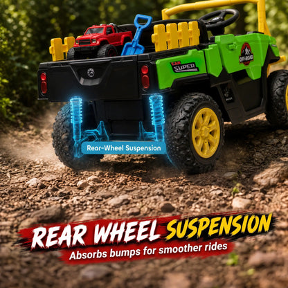 12V Kids Ride On Electric Tractor, Remote Control, Dual Motors, Green Electric Toy Cars at Gallery Canada