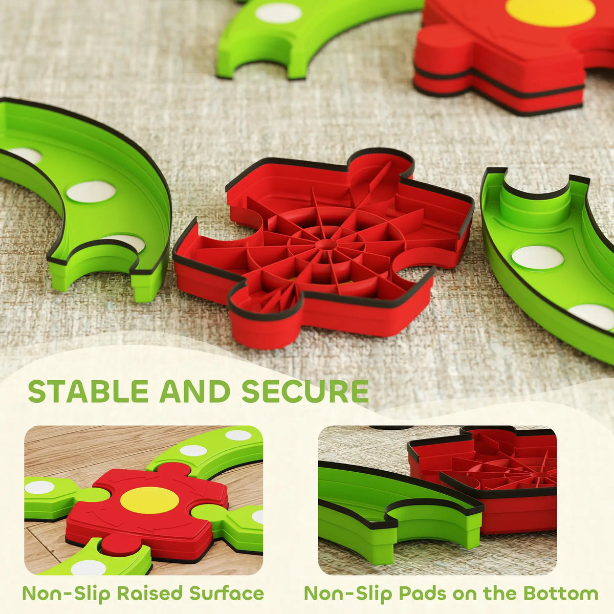 Kids Balance Beam Stepping Stones, Non-Slip, 3-8 Years, Green Kids Gym & Playmats at Gallery Canada