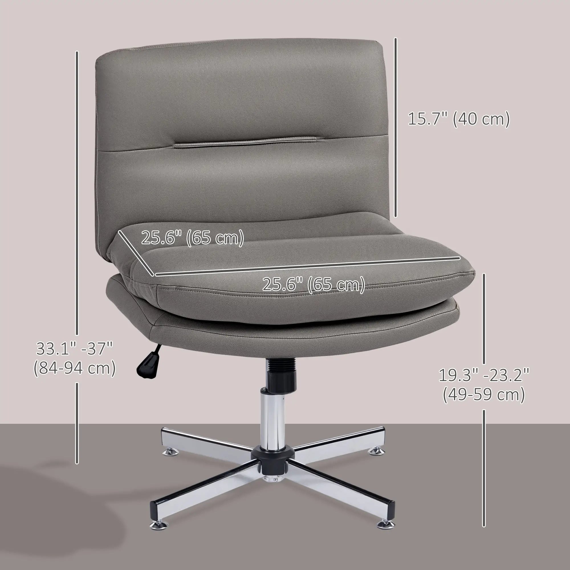 Armless Office Chair, Adjustable Height, Tilt Function, Grey Task Chairs at Gallery Canada