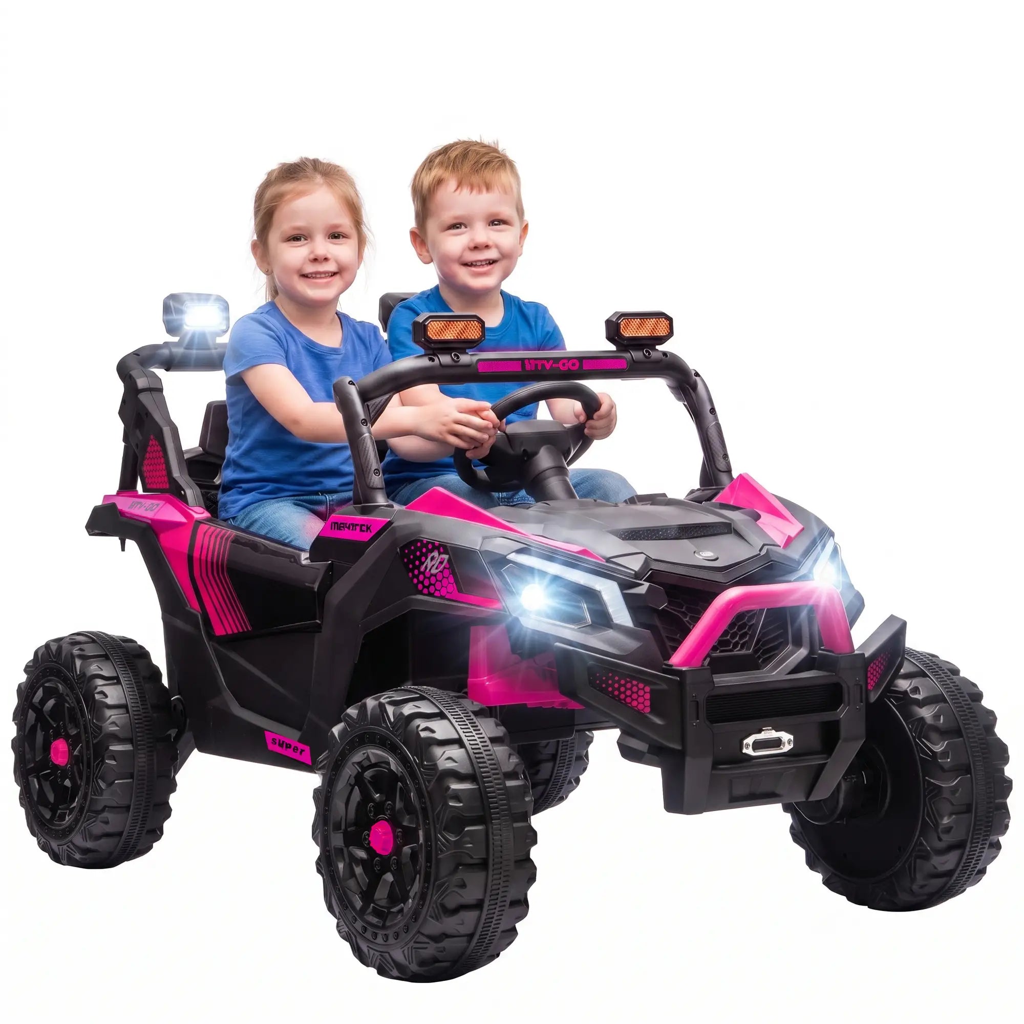 24V 2 Seater Kids Ride On Truck, Ages 3-8, Remote Control, Pink Electric Toy Cars at Gallery Canada