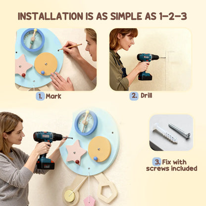 Caterpillar Montessori Busy Board, 7 in 1 Sensory Wall, for Toddlers 3+ Years Toy Playsets at Gallery Canada