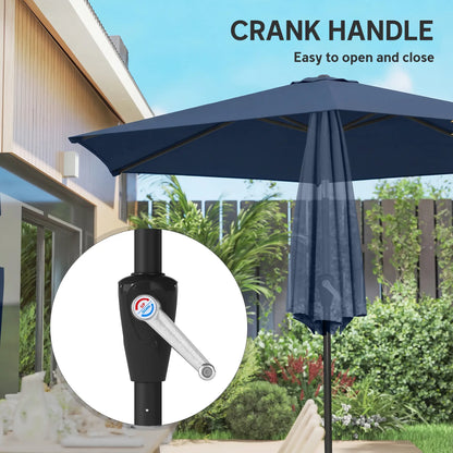 9FT Patio Umbrella With Tilt, Crank, 6 Ribs, UV Protection Sun Umbrellas at Gallery Canada