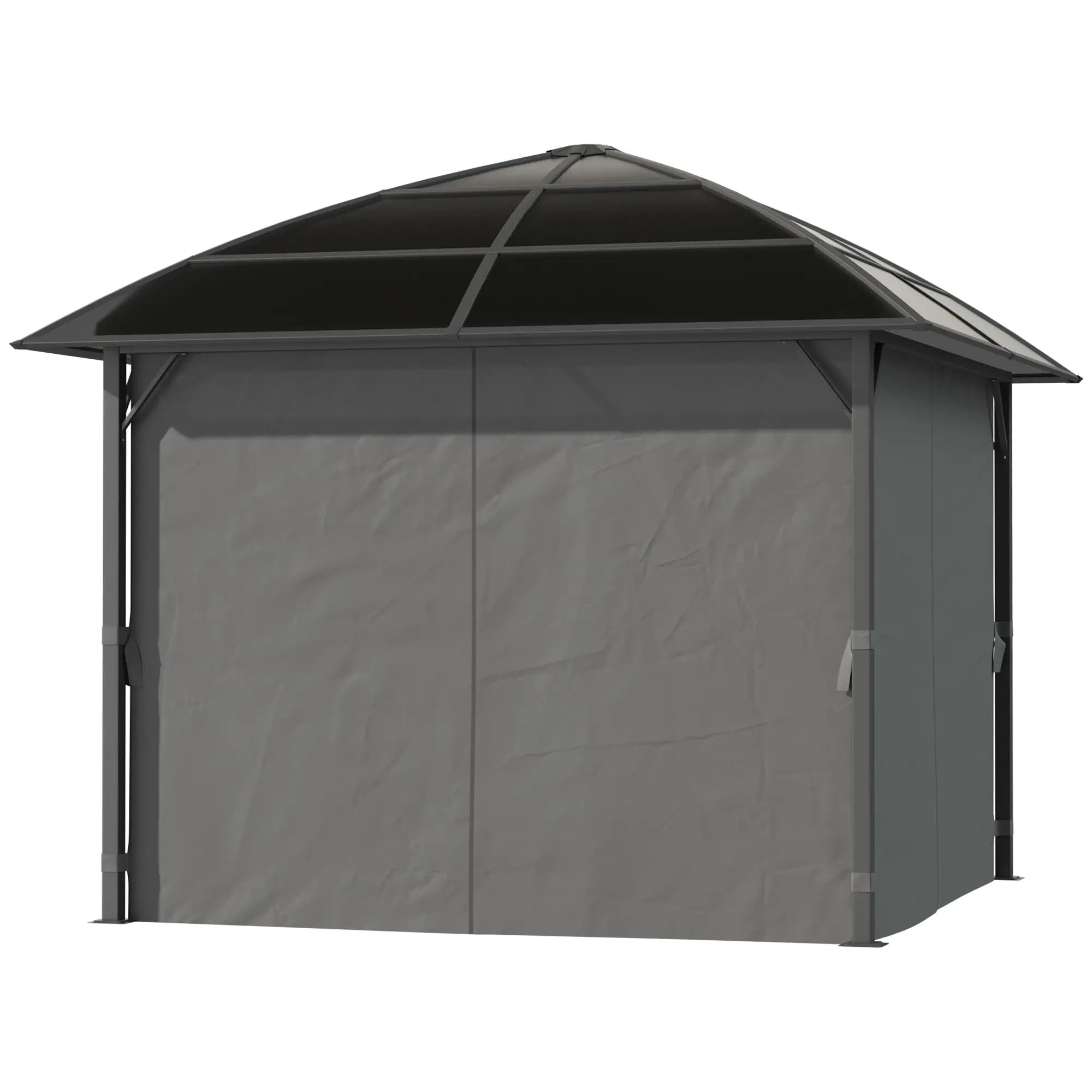 10' X 10' Hardtop Gazebo Canopy, Dark Grey Gazebos at Gallery Canada