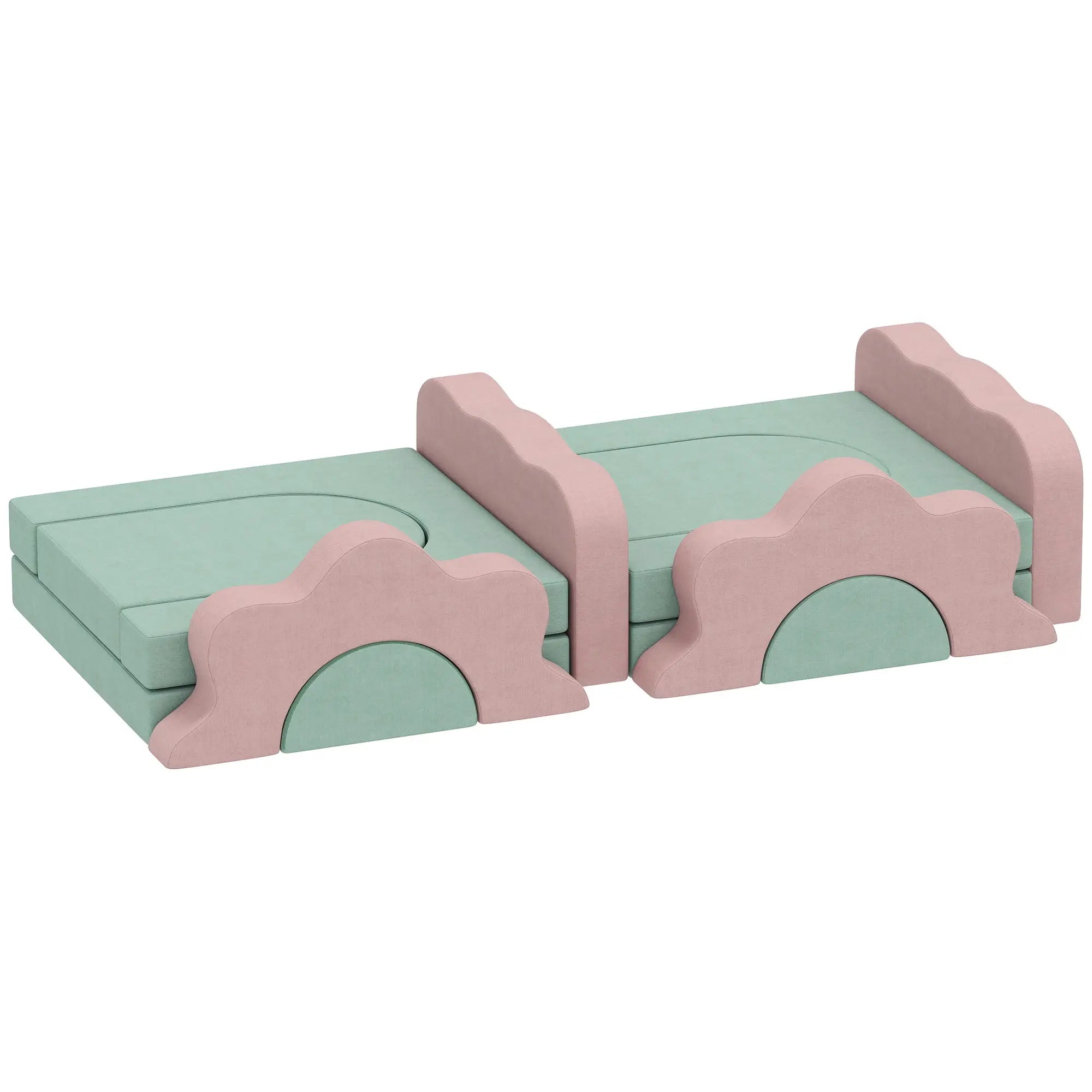 12-Piece Climbing Toys for Toddlers, Indoor Play Set, Green Kids Gym & Playmats Pink, Green at Gallery Canada