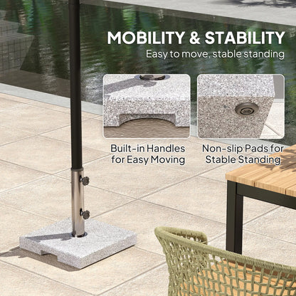 Square Patio Umbrella Base, Outdoor Stand with Handles, Heavy Duty, Grey Umbrella Bases at Gallery Canada