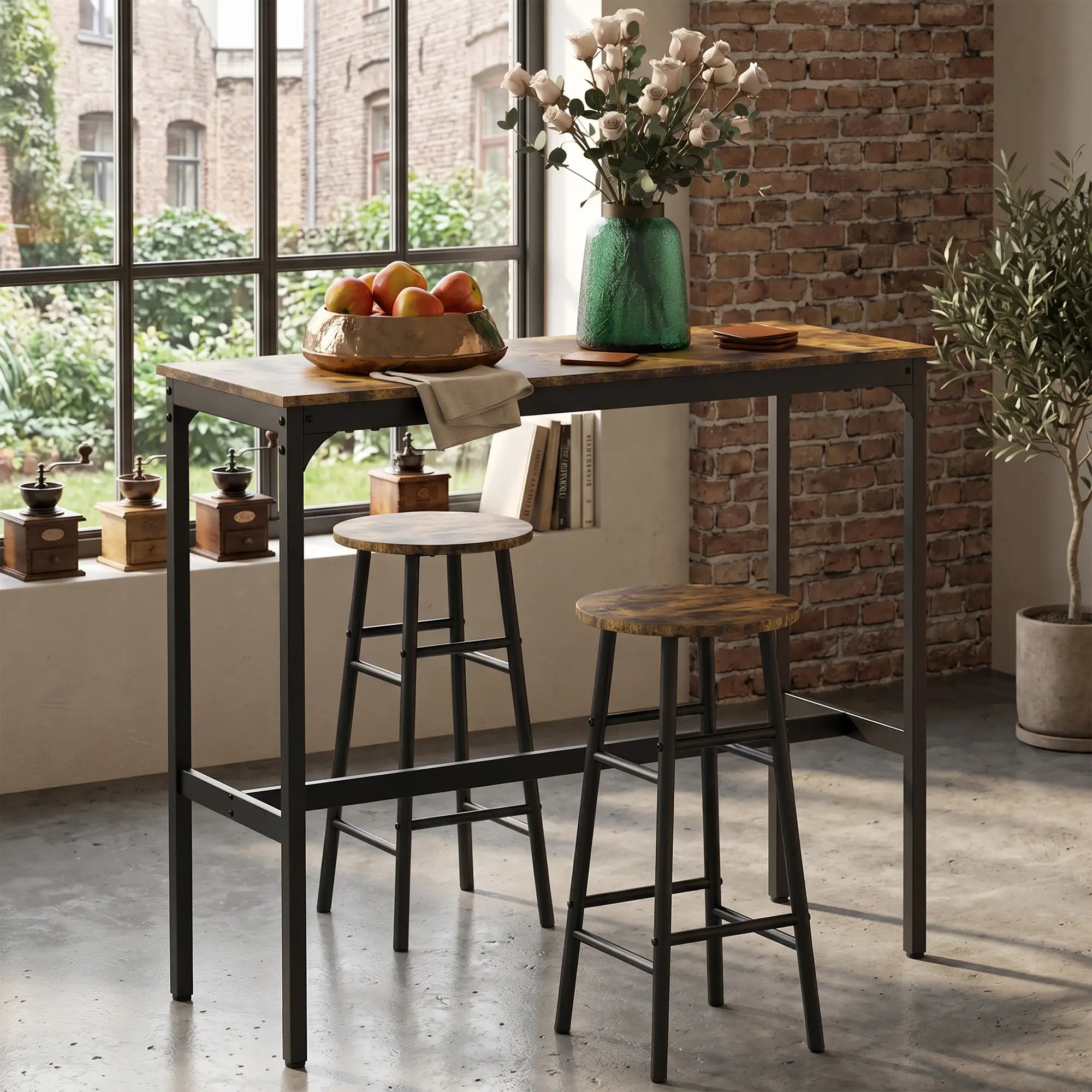 Counter Height Bar Table And Chairs Set, 2-Piece Dining Set Bar Sets at Gallery Canada