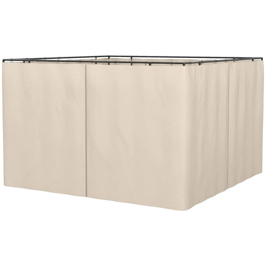 10' x 10' Gazebo Sidewall Set, 4 Panels, Hooks Included, Beige Gazebo Sidewalls Beige at Gallery Canada