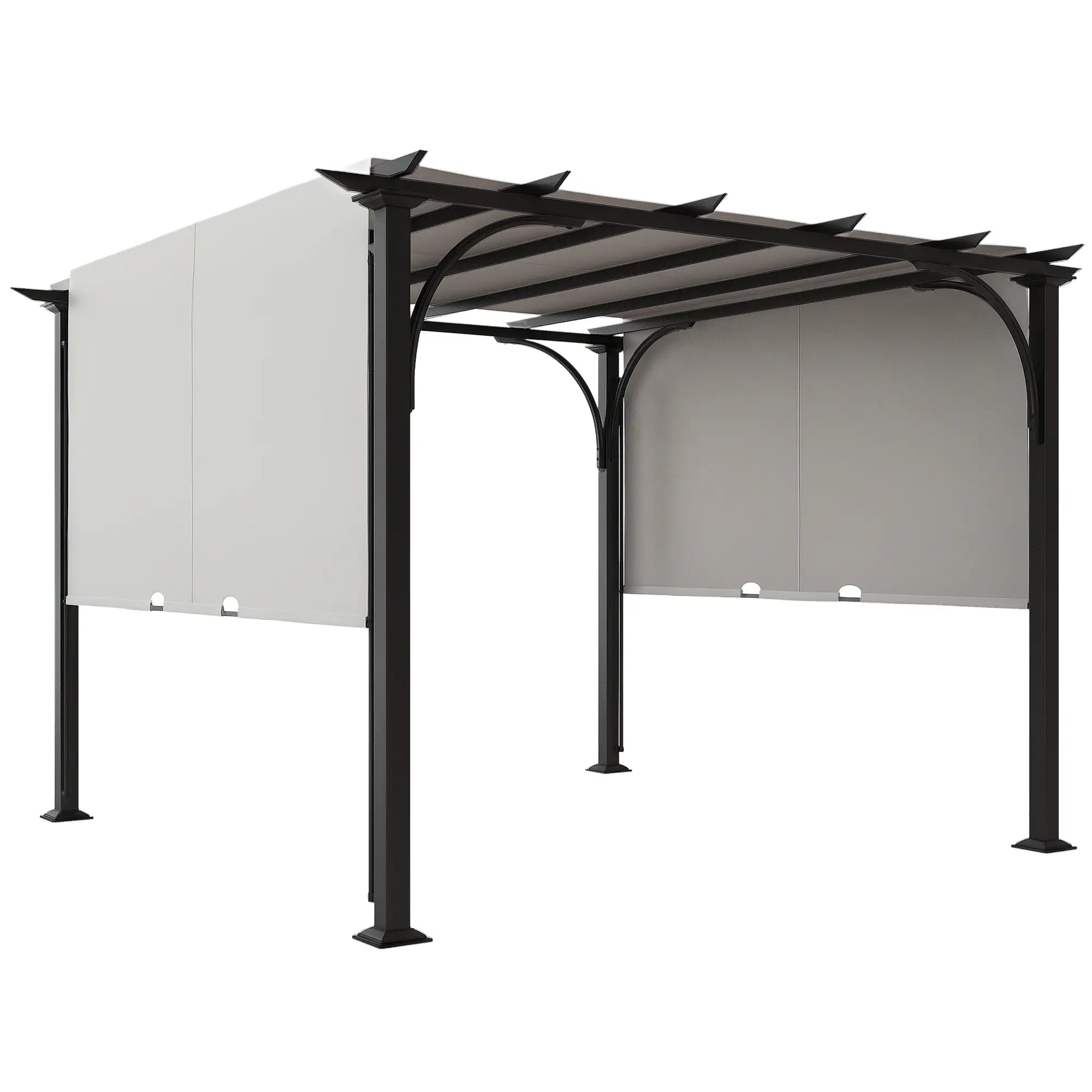 10' x 10' Outdoor Pergola, Steel Frame, White Pergolas White, Black at Gallery Canada