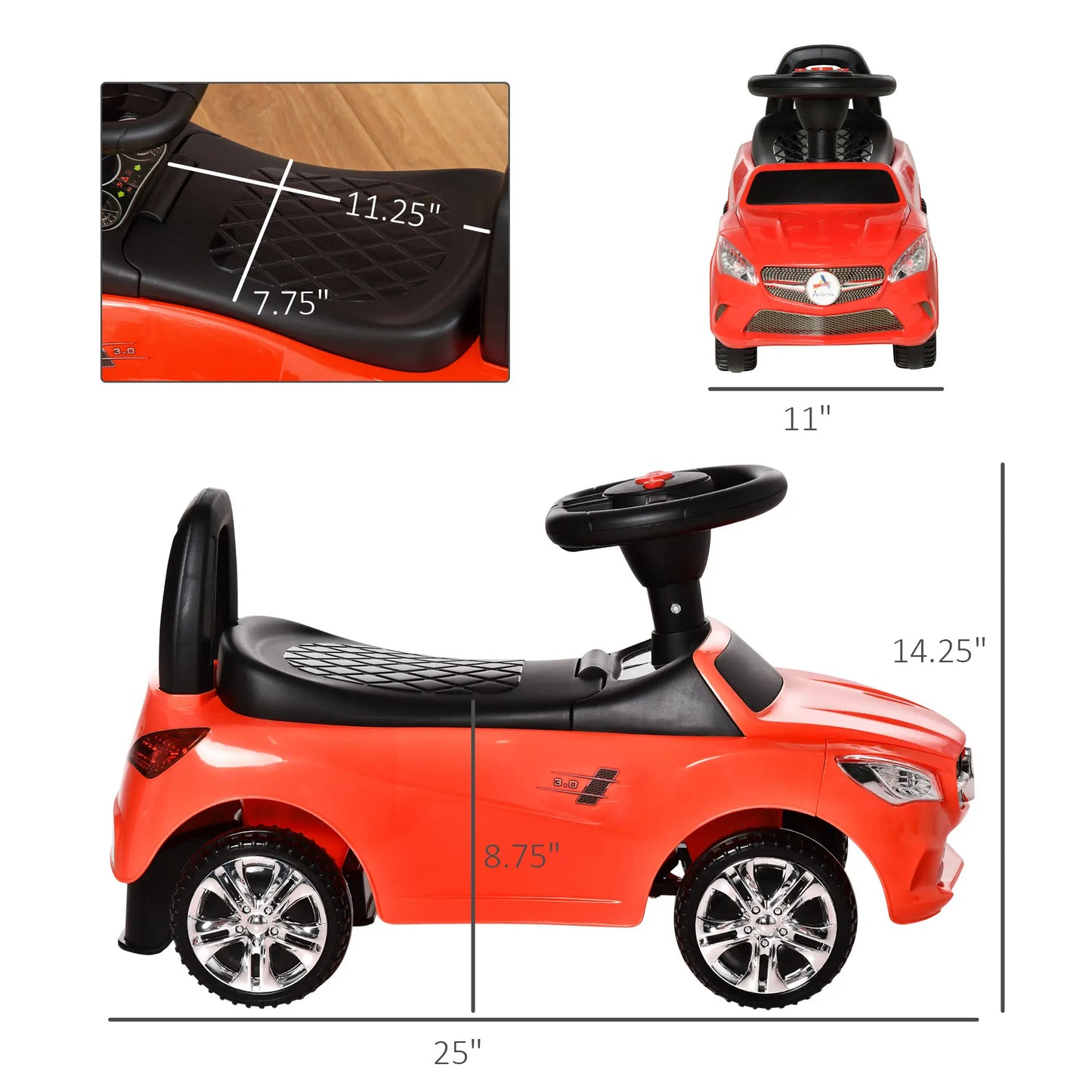 Kids Ride On Push Car, Foot-to-Floor Sliding Toy, Red Push Cars for Toddlers at Gallery Canada