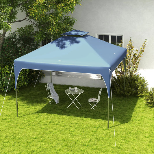10x10 Pop Up Canopy Tent, 2 Tier Vent Roof, Carry Bag, Blue Pop Up Canopies Blue at Gallery Canada