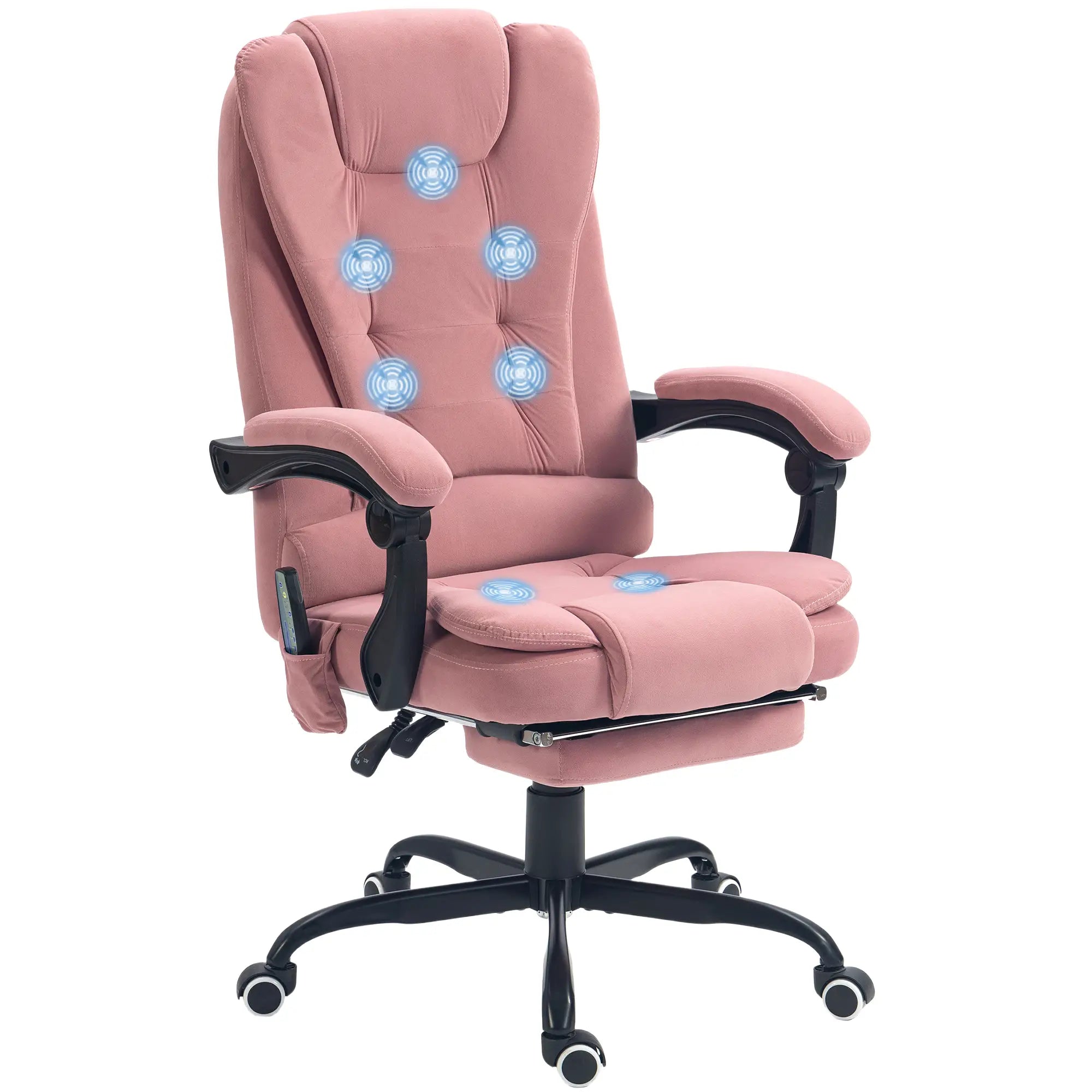 7-Point Vibrating Massage Chair, Reclining with Footrest, Pink Massage Chairs at Gallery Canada