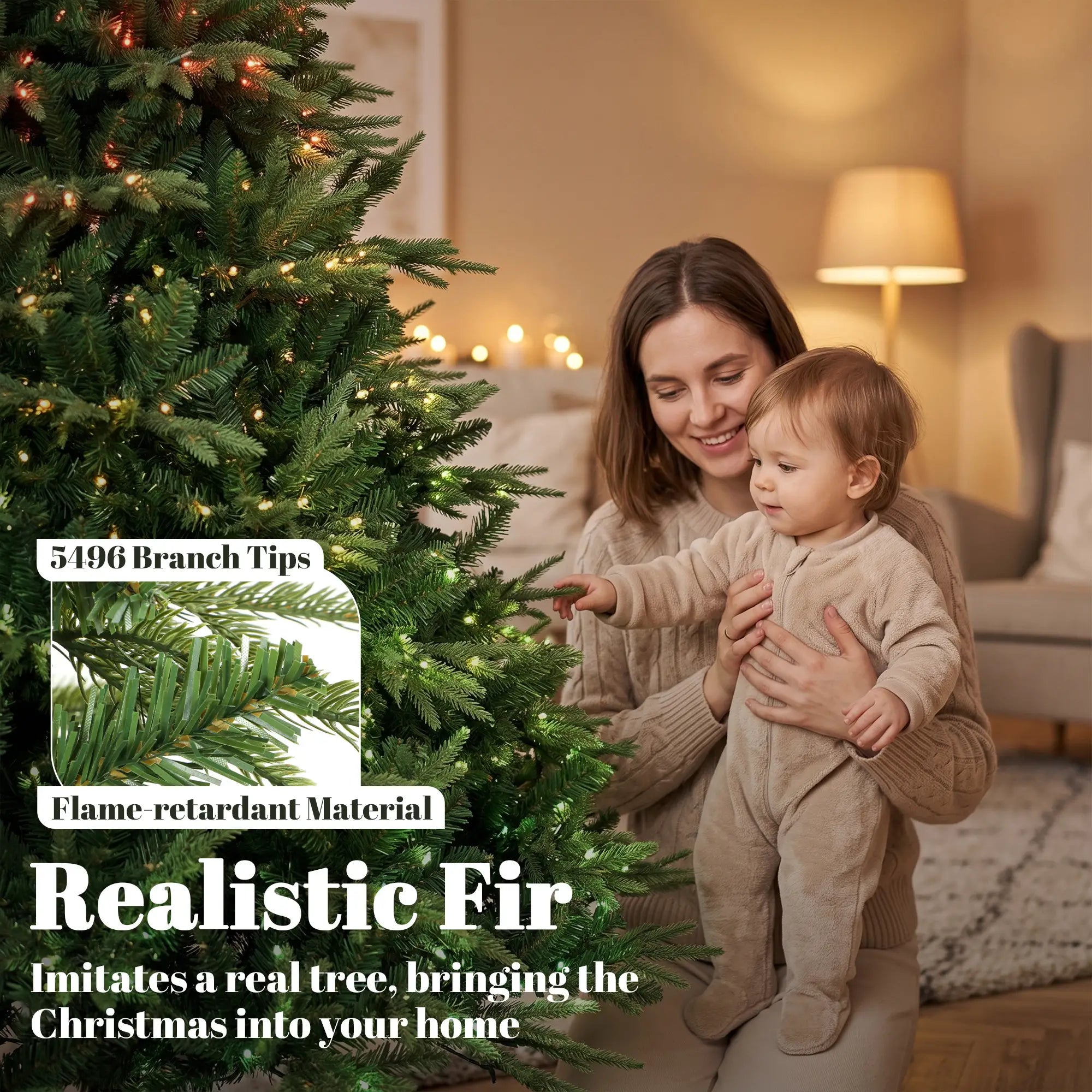 7.5ft Frasier Grande Fir Christmas Tree, LED Lights, Remote, Timer Artificial Christmas Trees at Gallery Canada