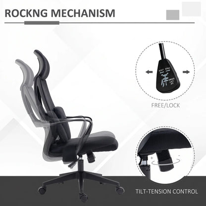 Ergonomic High Back Office Chair, Mesh Computer Chair, Lumbar Support Massage Chairs at Gallery Canada