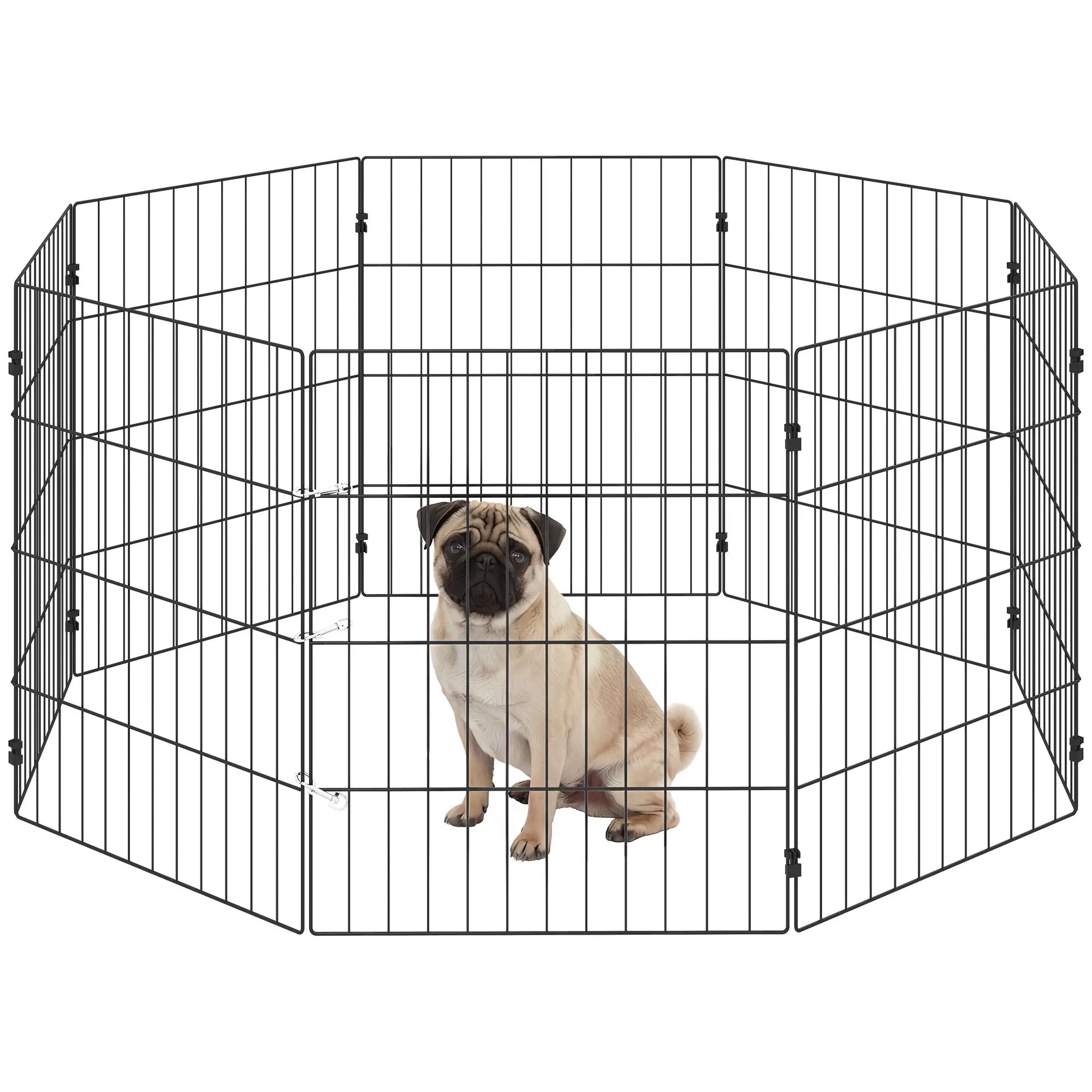 Foldable Metal Dog Playpen, Expandable Pet Fence, 20