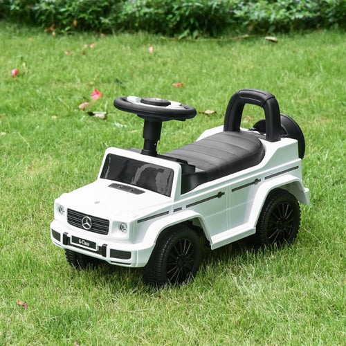 Baby Toddler Push Car, Foot-to-Floor Ride-On Wheel, White