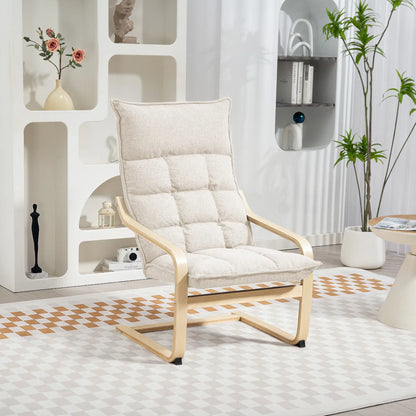 Modern Armchair, Upholstered Accent Chair, Curved Leg, Cream White Accent Chairs at Gallery Canada