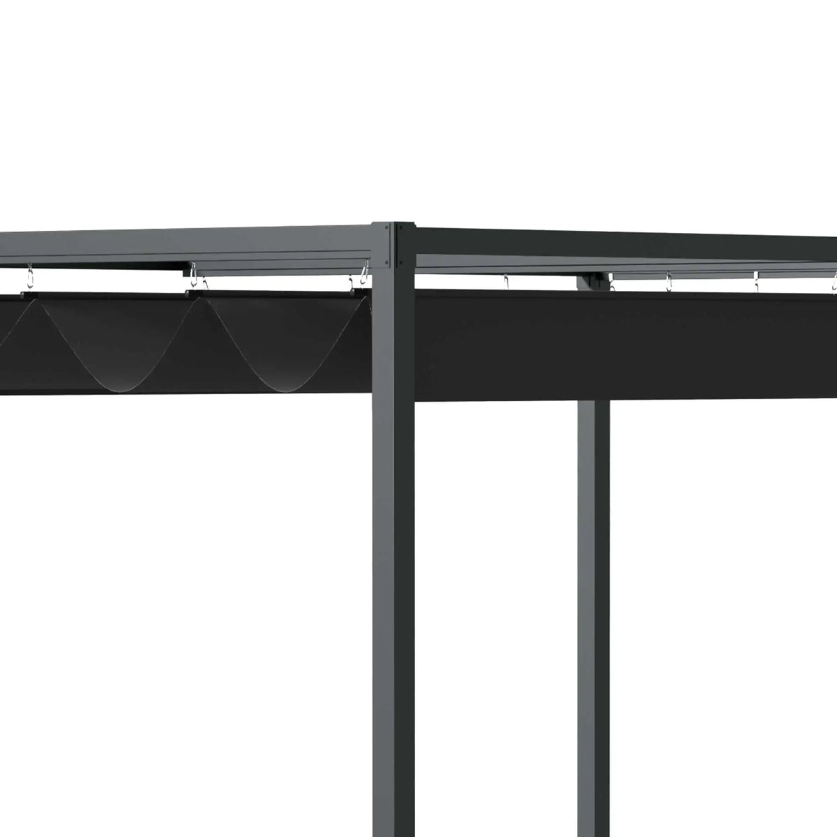 10' X 7' Patio Pergola With Retractable Canopy, Black Pergolas at Gallery Canada
