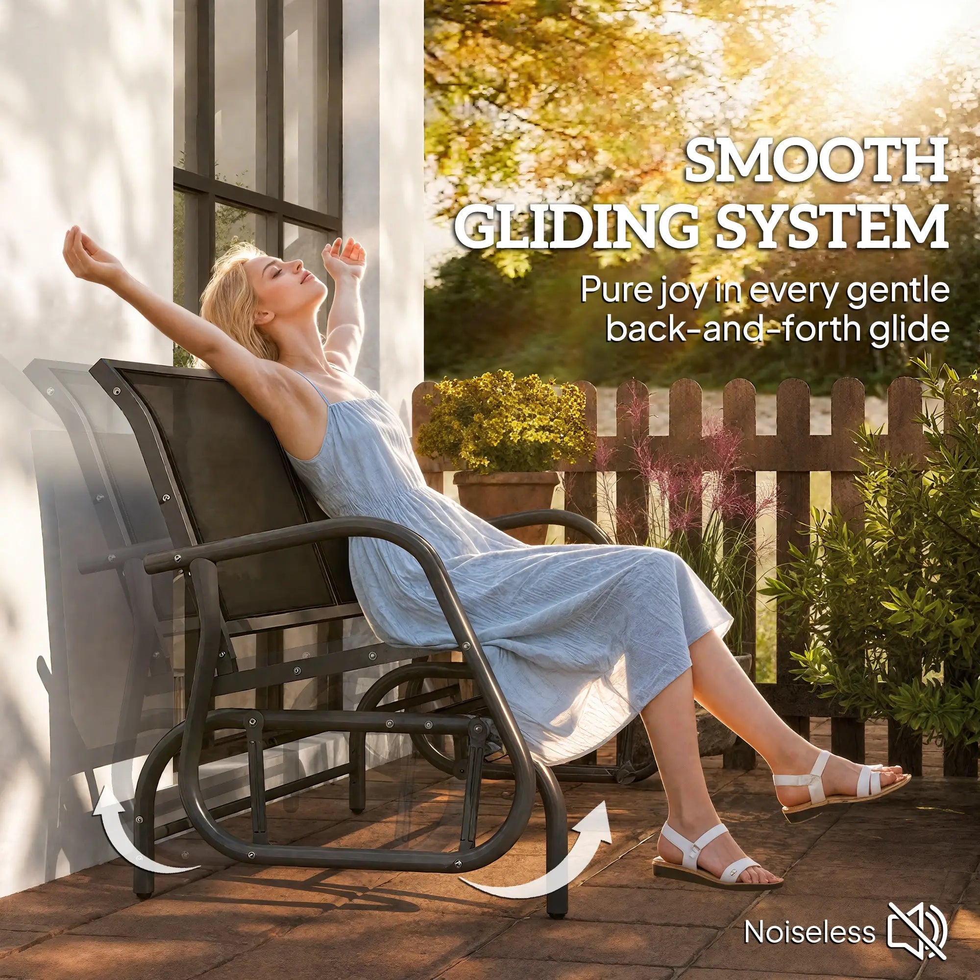 Outdoor Patio Glider Bench, Heavy-Duty Steel Frame Outdoor Gliders at Gallery Canada