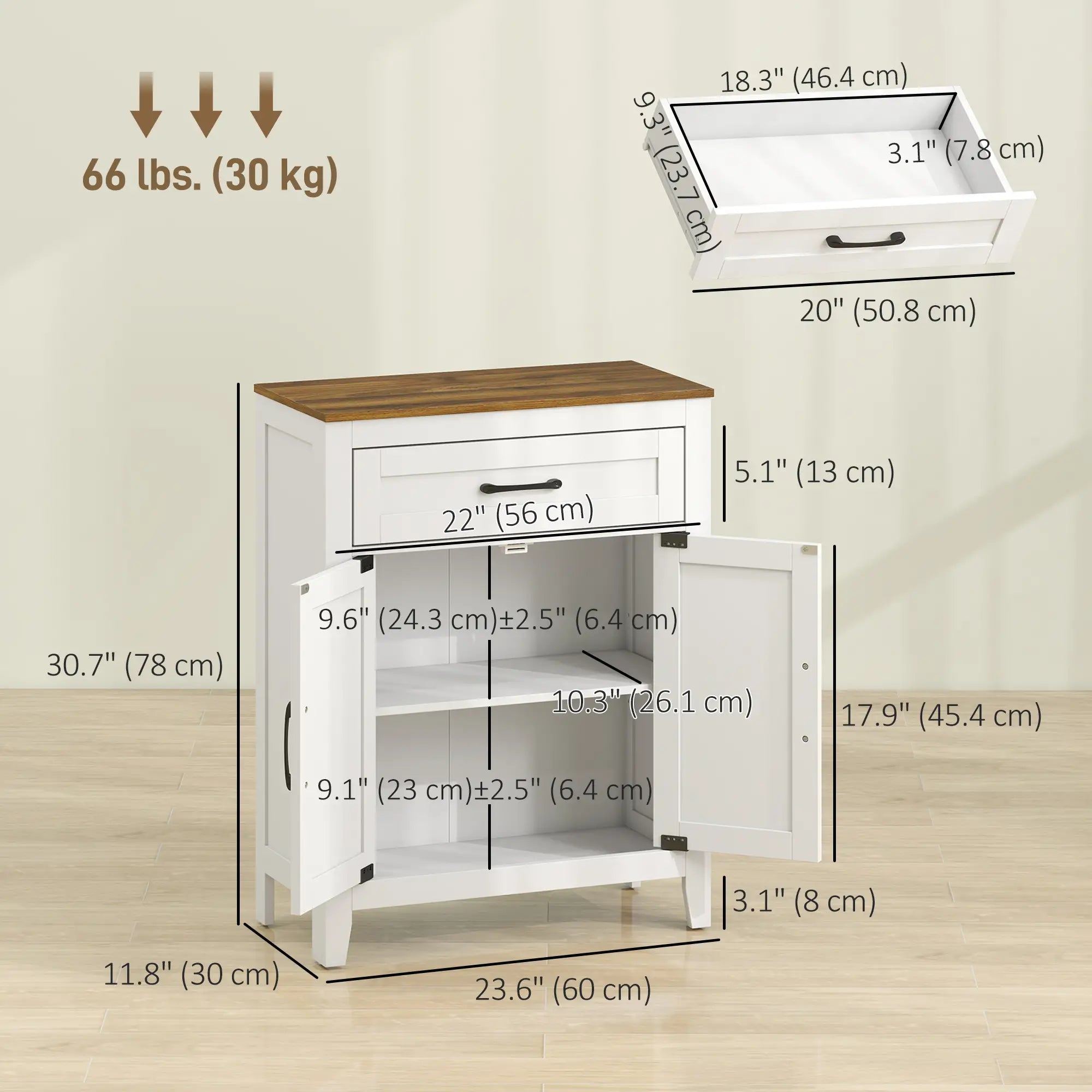 Farmhouse Bathroom Storage Cabinet with Barn Doors, White Freestanding Bathroom Cabinets at Gallery Canada