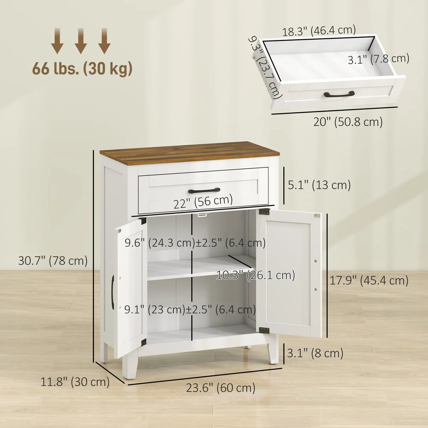 Farmhouse Bathroom Storage Cabinet with Barn Doors, White Freestanding Bathroom Cabinets at Gallery Canada