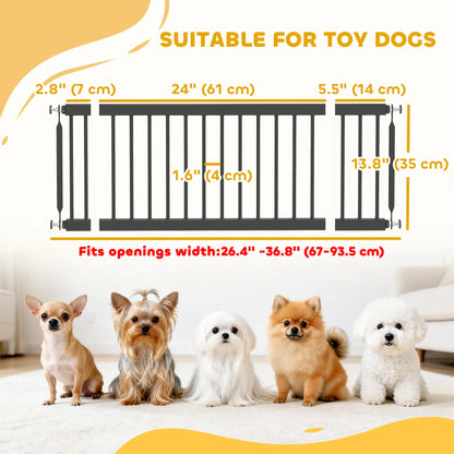 26"-37" Dog Gate, Adjustable Pet Gate, 14" Tall, Black Pet Gates at Gallery Canada