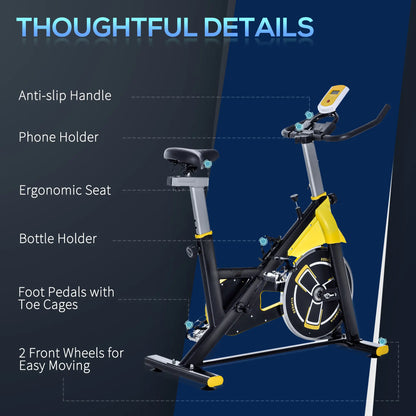 Stationary Exercise Bike, Adjustable Resistance, LCD Display, Home Gym Exercise & Stationary Bikes at Gallery Canada