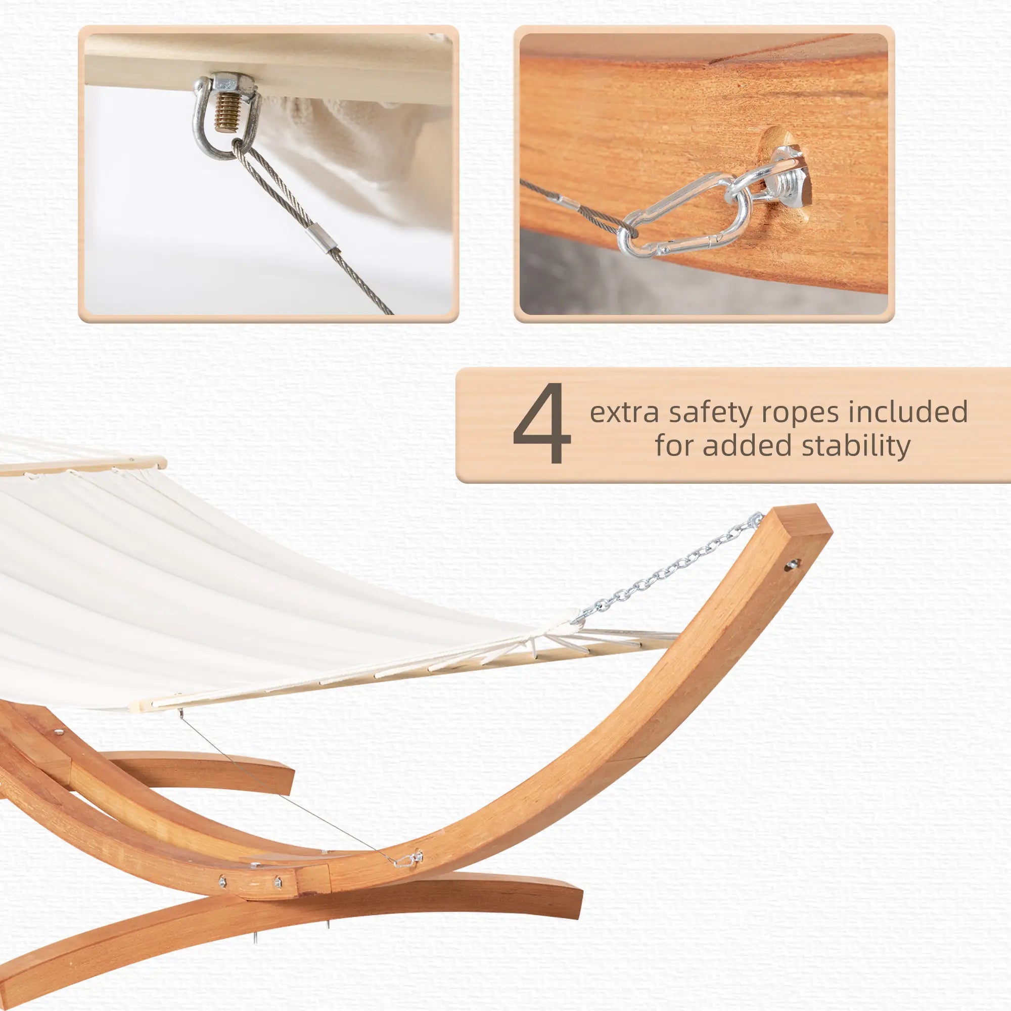 13' Patio Hammock With Stand, Outdoor Wooden Bed, Camping, White Hammocks with Stand at Gallery Canada