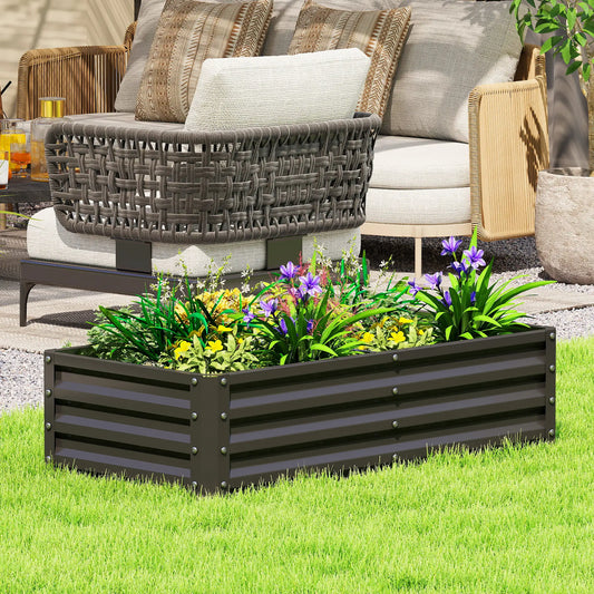Galvanized Raised Garden Bed, Planter Box, 4' x 2' x 1', Black Galvanized Planter Boxes Black at Gallery Canada