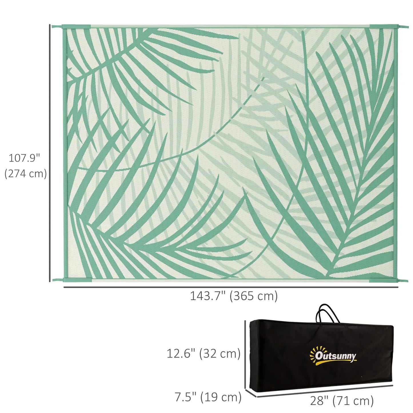Reversible Outdoor Rug, 9' x 12', Waterproof, Portable RV Camping Carpet Garden Decor at Gallery Canada
