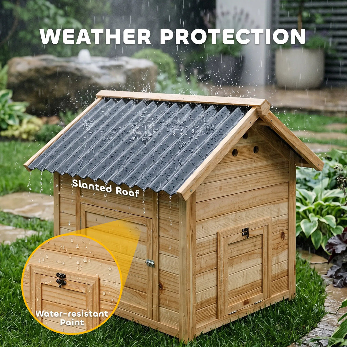 Wooden Duck Coop With Openable Roof, Double Doors, Natural Wood Chicken Coops at Gallery Canada