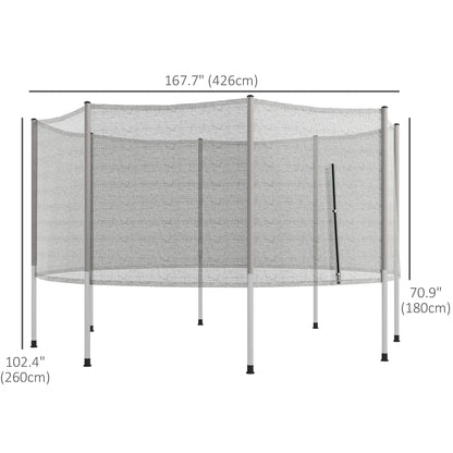 14FT Trampoline Enclosure Net with 8 Poles, Grey Trampolines at Gallery Canada